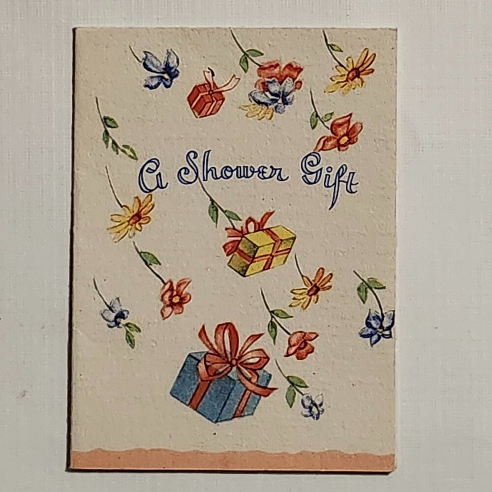 Vintage MINI Gift Tag A Shower Gift 1950s